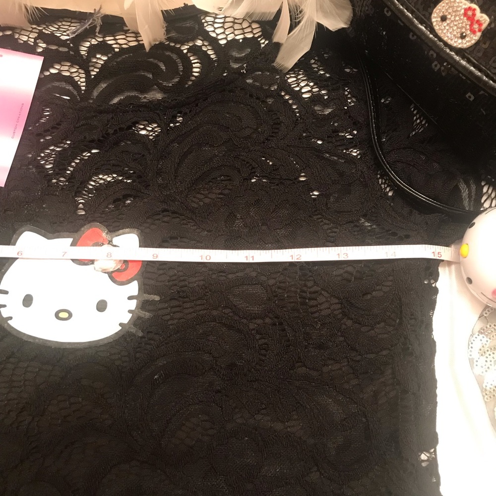 Gorgeous vintage hello kitty lace pin up doll dress and earrings 🍒 - Picture 11 of 16